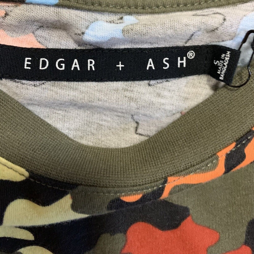 Edgar + Ash Men's Tshirt Multicolor Camouflage Neck Short Sleeve Size Small NWT - Picture 3 of 7